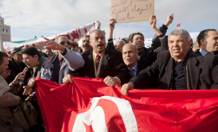 Des journalistes manifestent à Tunis