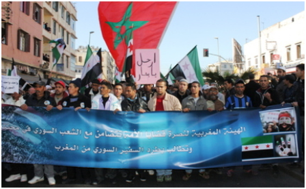Casablanca: des milliers de manifestants réclament la fin du régime syrien