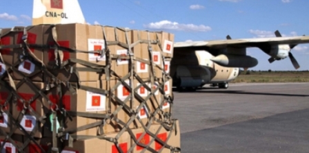 Arrivée des premiers avions marocains transportant l'aide aux Palestiniens
