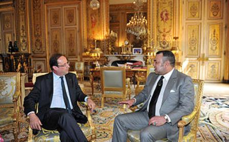 Entretien de SM  le roi Mohammed VI avec François Hollande